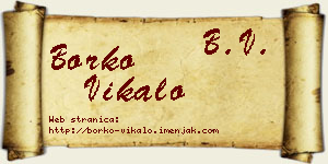 Borko Vikalo vizit kartica
